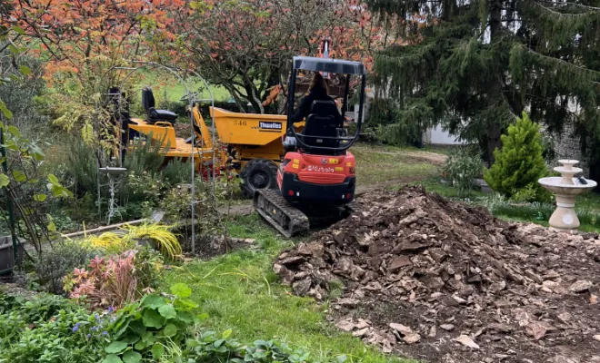 Terrassement pour mur en  bancher , Sennecey-Le-Grand, Ravat Charbonnier